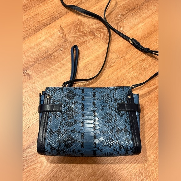 COACH Swagger Exotic Snakeskin Embossed Leather Mini Crossbody Clutch - Picture 5 of 5